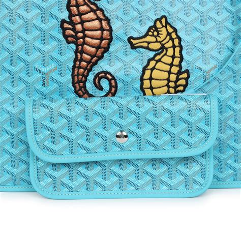 Goyard Goyardine Seahorse Anjou PM w/ Pouch 